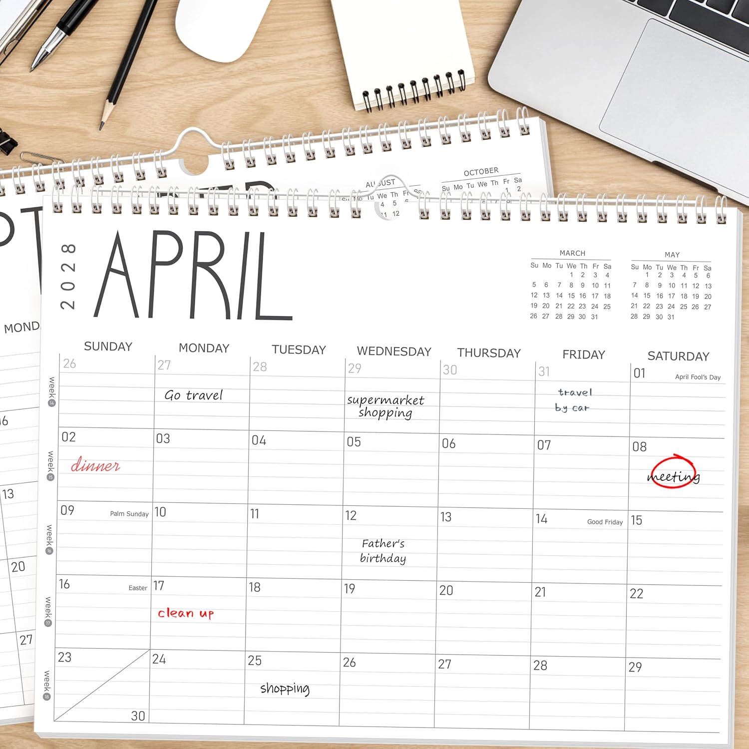 Detalle 2 de GuassLee Wall Calendar, 14" x 11