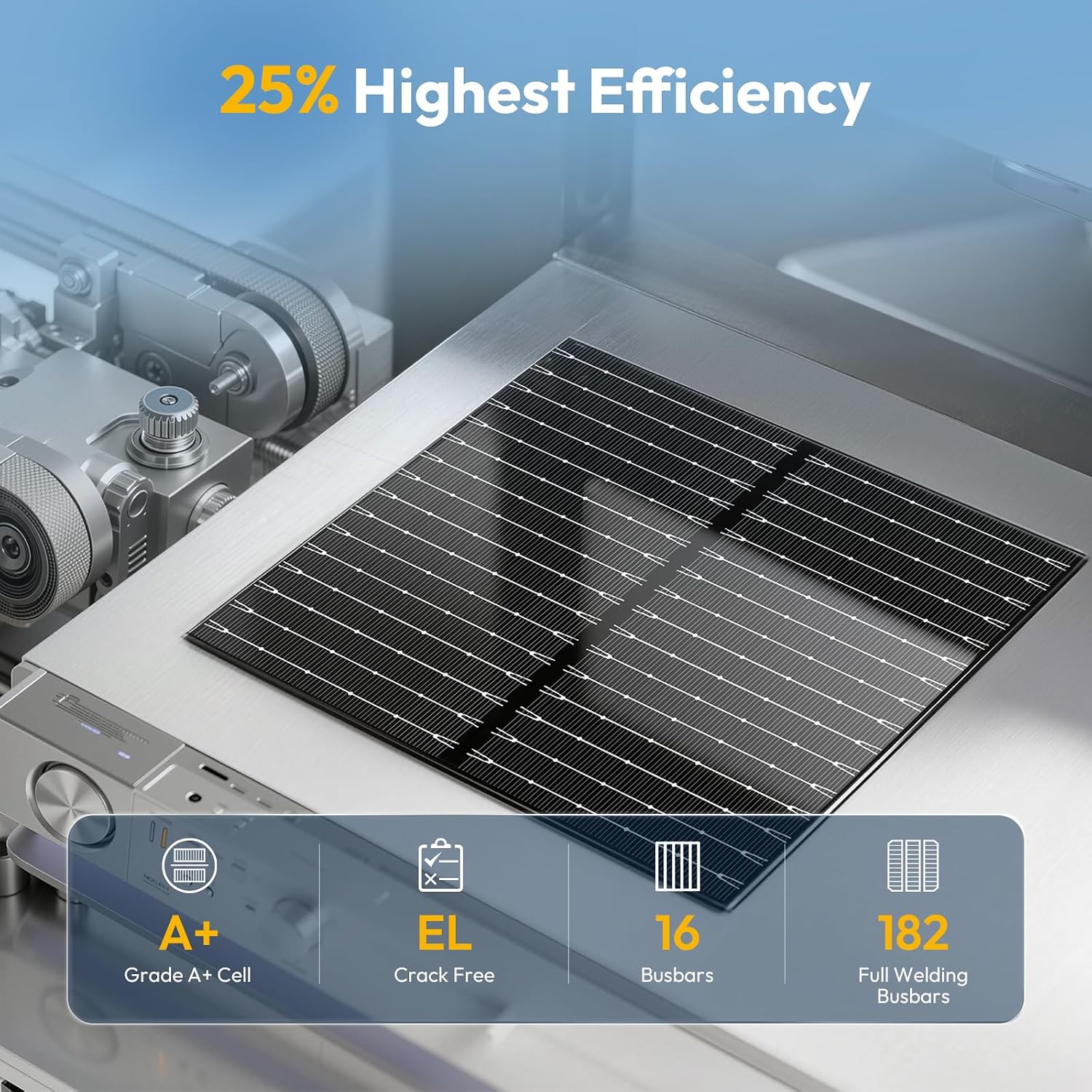 Thumbnail 3 de JJN JJN-SP-425W-N-1 425W Bifacial N-Type Rigid Solar Panel, 25% Efficient