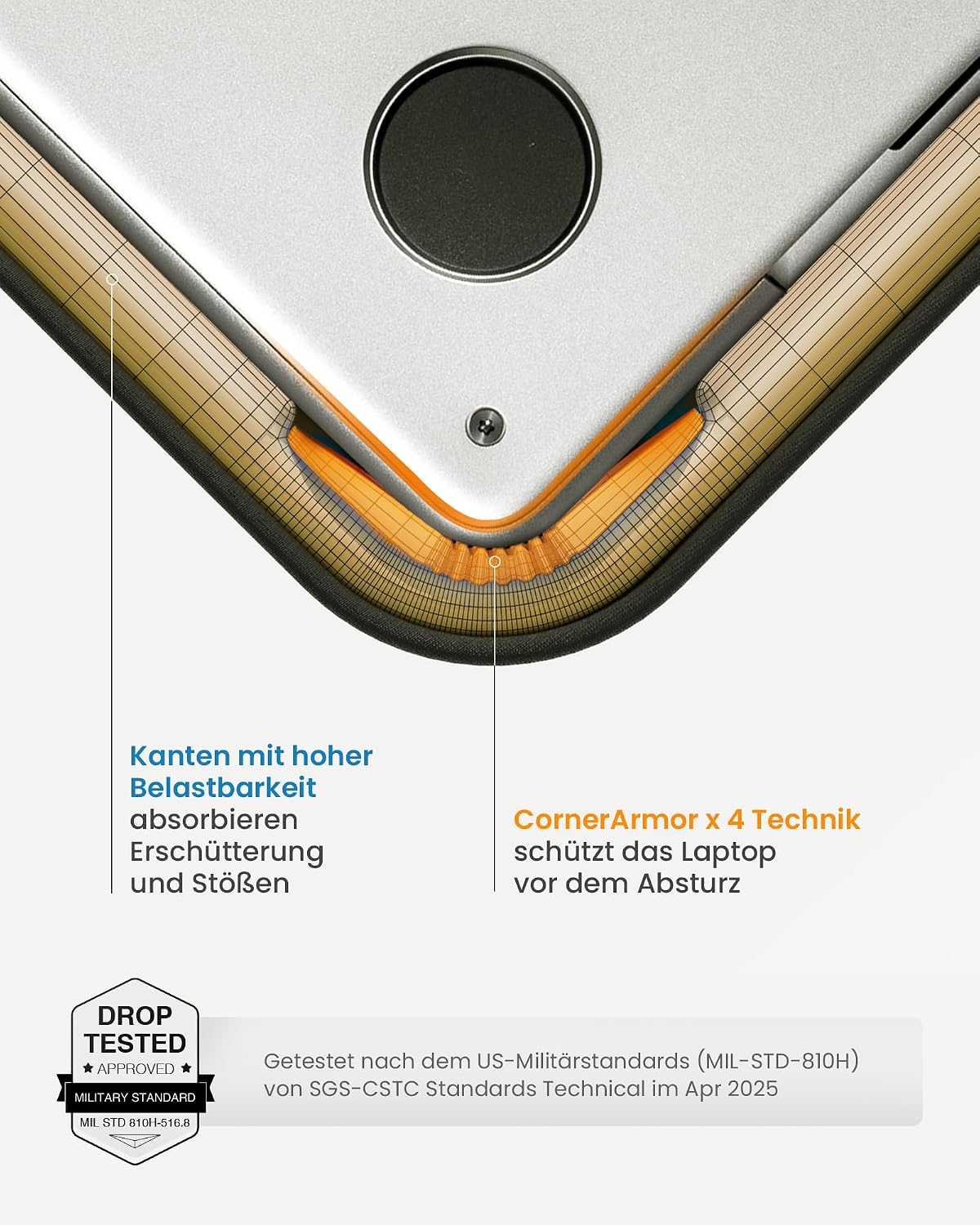 Detalle de tomtoc Terra-A27 gesteppte Laptop-Tasche für 15 Zoll (u. a. MacBook Air 15, Surface Laptop 7/6/5/4)