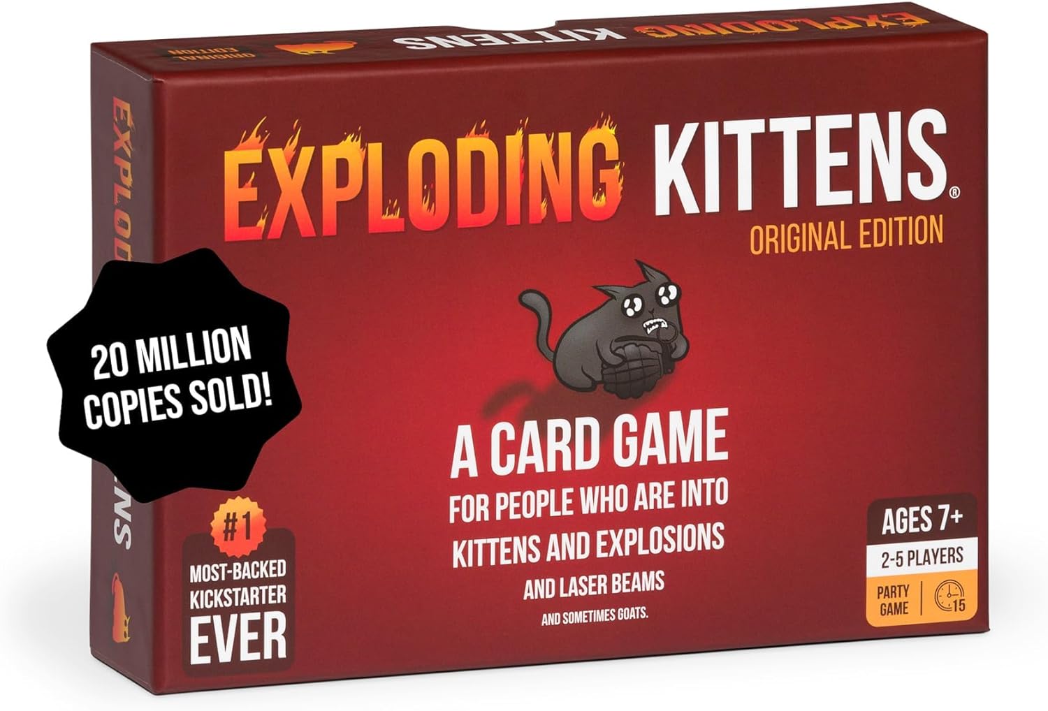 Detalle de Exploding Kittens Original Edition – 2–5 Spieler, ab 7 Jahren, 15 Minuten Spielzeit