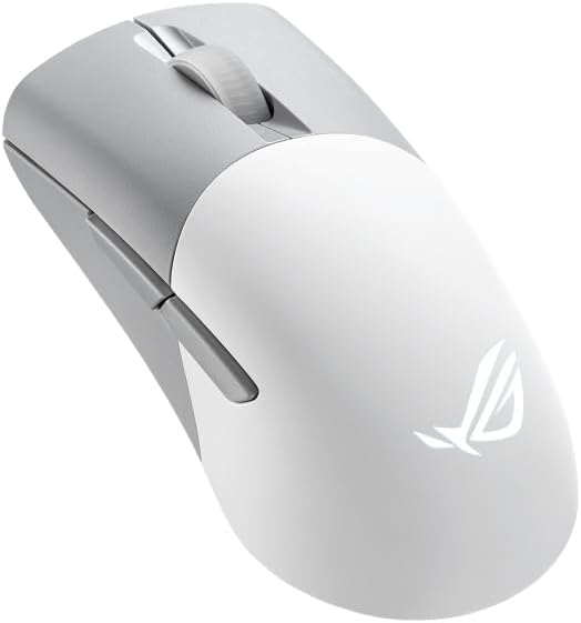 Detalle de ASUS ROG KERIS Wireless Aimpoint Blanche : souris gaming sans fil légère à capteur haute précision