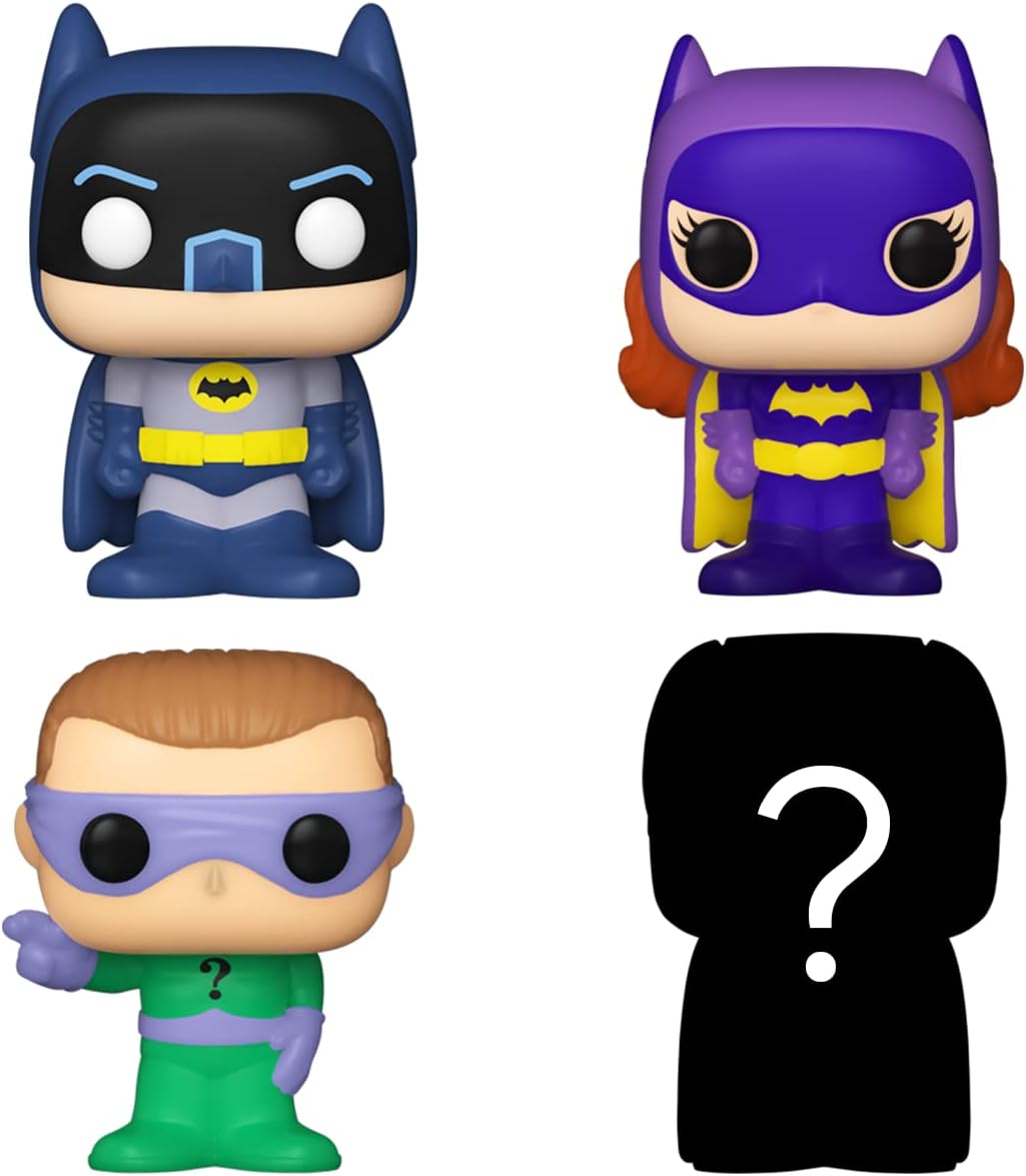 Thumbnail 1 de Funko Bitty Pop! DC – Batman, Batgirl, The Riddler & Überraschungs-Mini-Figur im Sammel-Display (0,9 Inch / 2,2 cm)