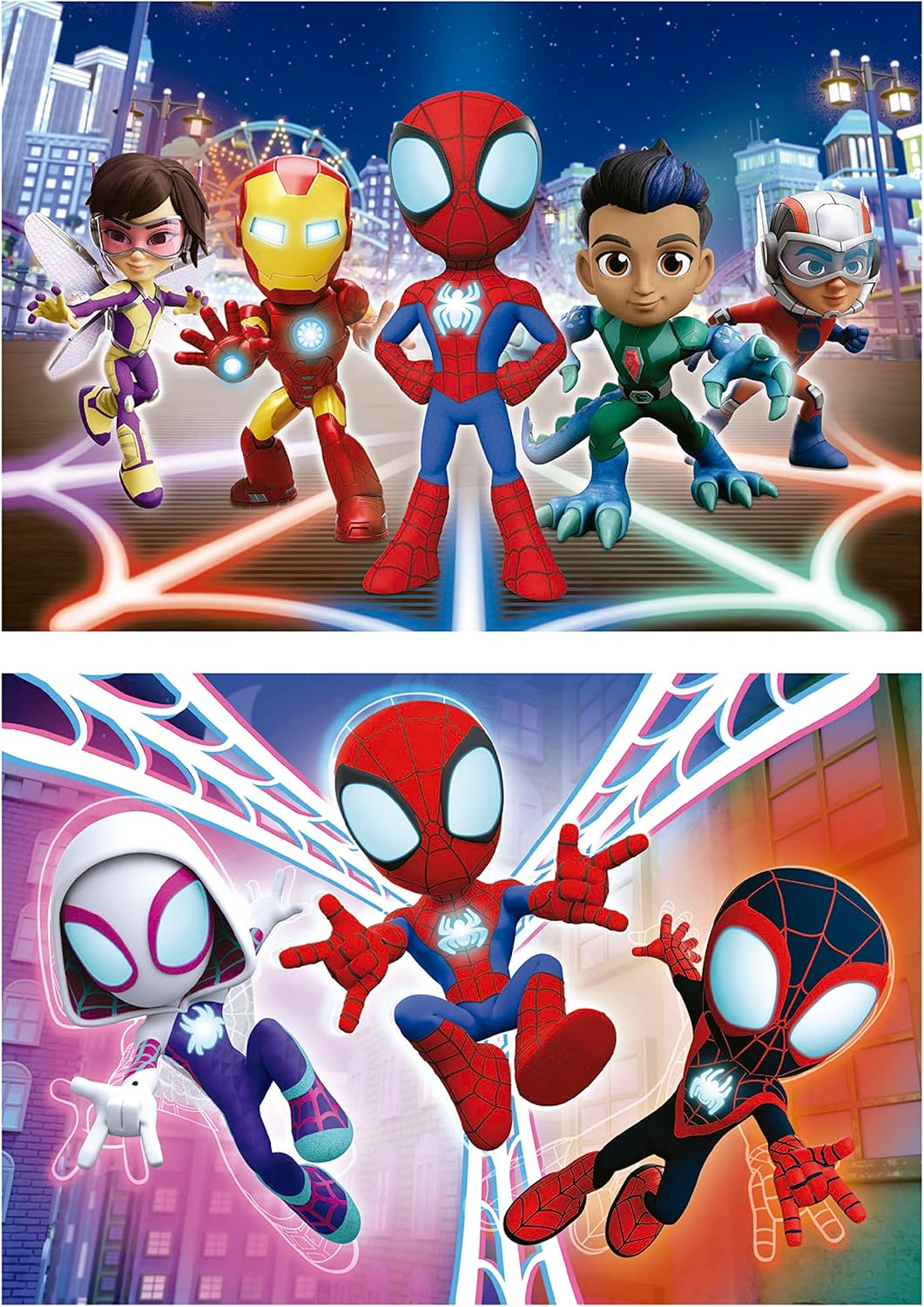 Thumbnail 1 de Educa Spidey & Amazing Friends – Ensemble de 2 puzzles en bois (16 pièces chacun) +3 ans, 26 x 18 cm