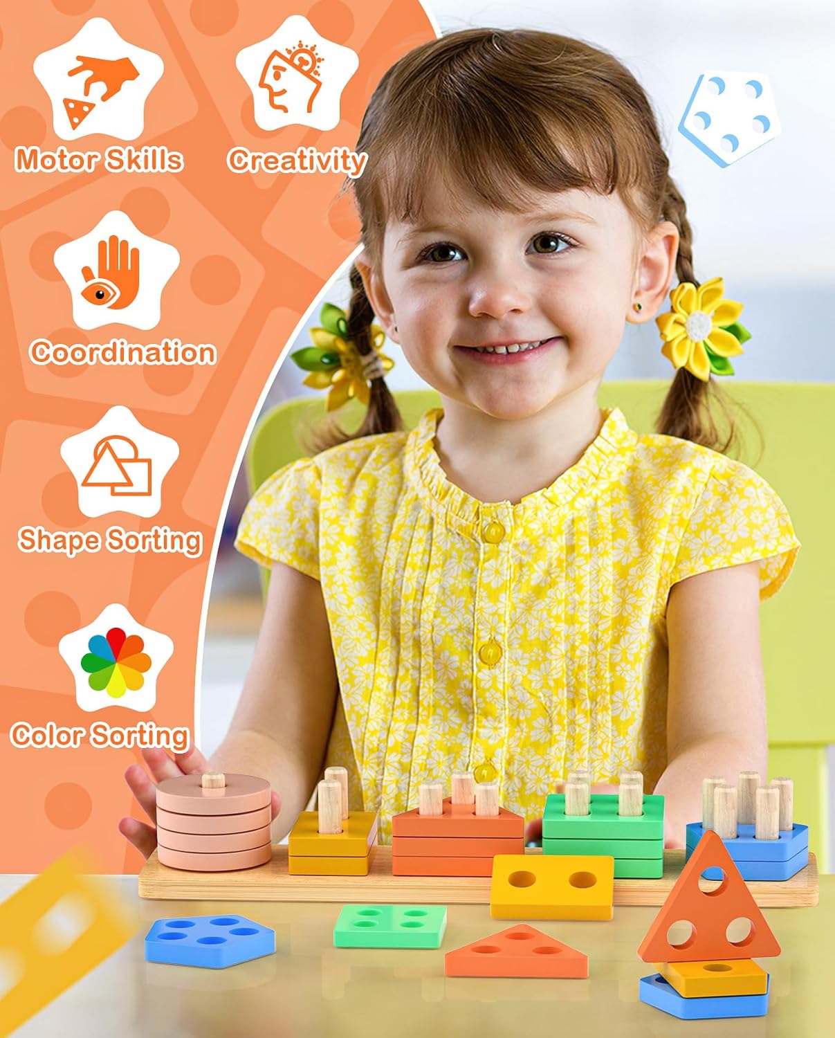 Thumbnail 4 de Uping Puzzle Holz ab 1 Jahr – Montessori Sortier- und Stapelspielzeug