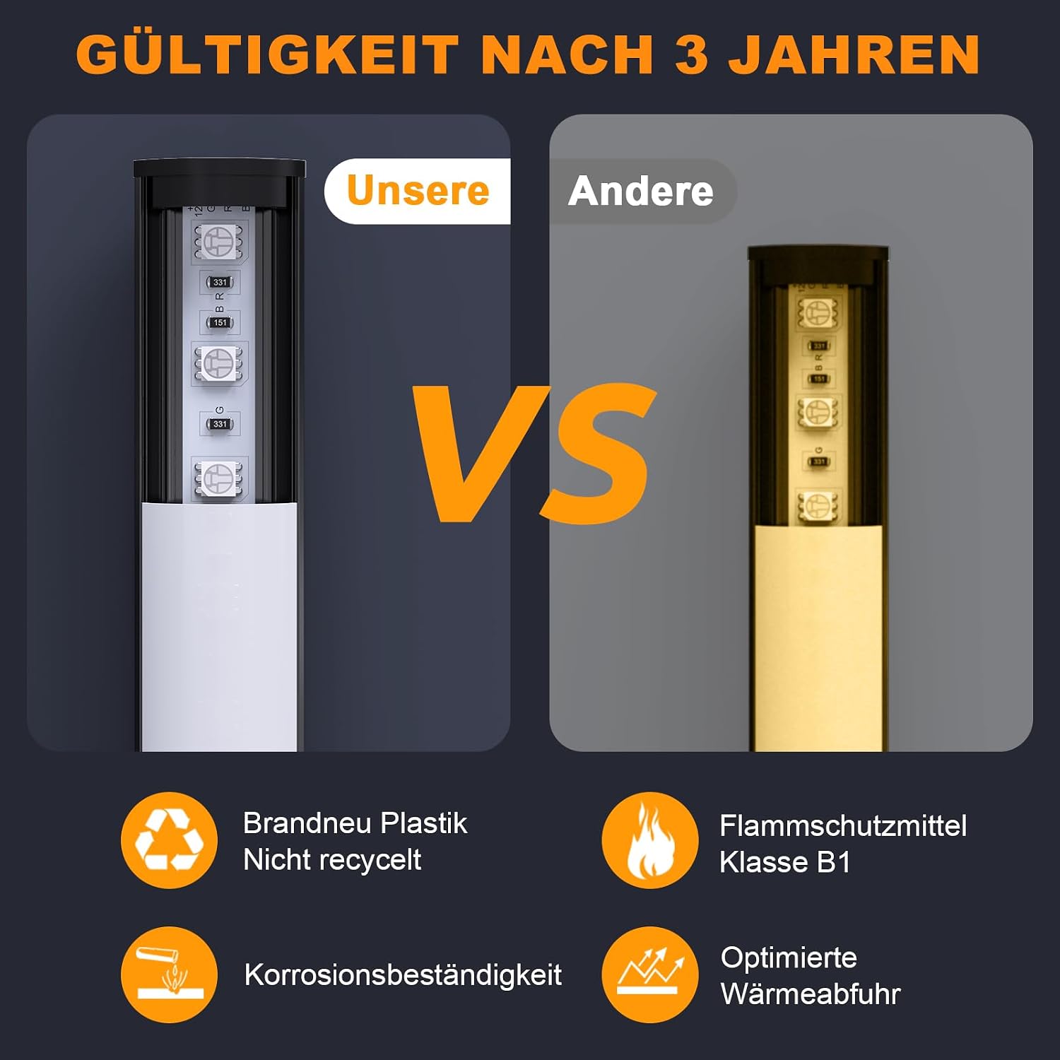 Detalle de Chesbung 20 x 1 m Schwarz – V-förmiges LED Aluminium Profil mit milchiger Abdeckung für 12 mm LED-Streifen