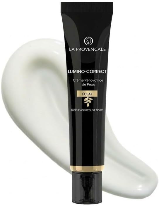 Detalle de La Provençale Lumino-Correct Crème Rénovatrice de Peau booster d’éclat aux biophénols d’Olive noire (40 ml)