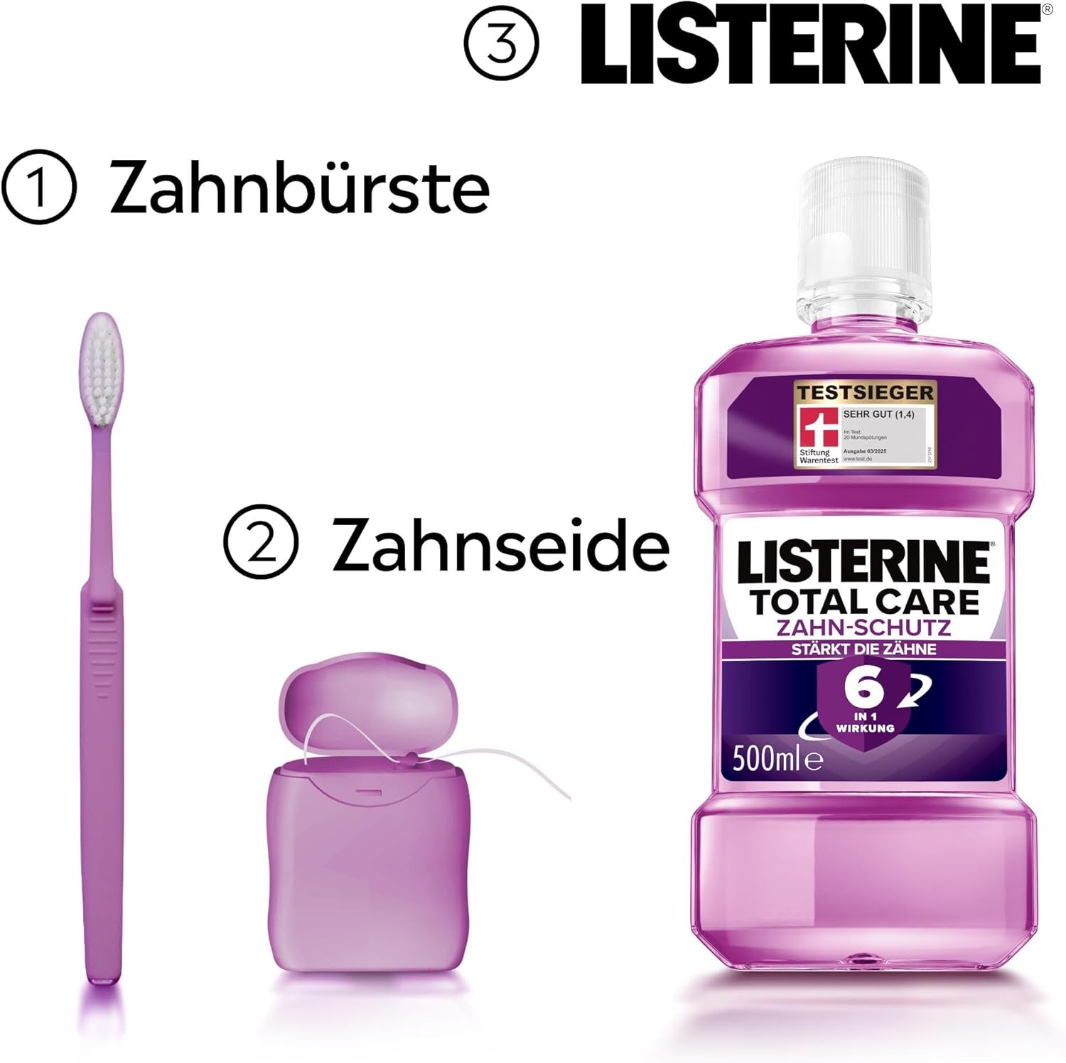 Thumbnail 4 de LISTERINE Total Care Mundspülung 6×500 ml für Kariesschutz 🦷