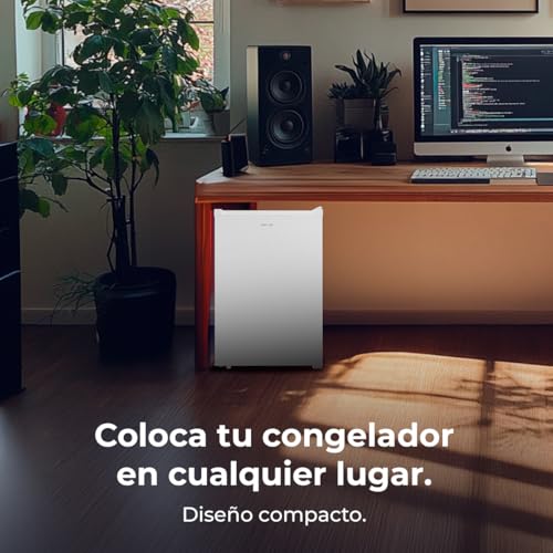 Detalle de Cecotec Congelador Vertical Sobremesa 97 L Bolero CoolMarket TF 97 White. Compacto, 3 cajones y puerta reversible