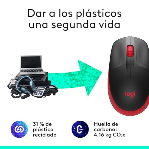 Detalle 2 de Logitech M190 Ratón inalámbrico ambidiestro, batería 18 meses 🖱