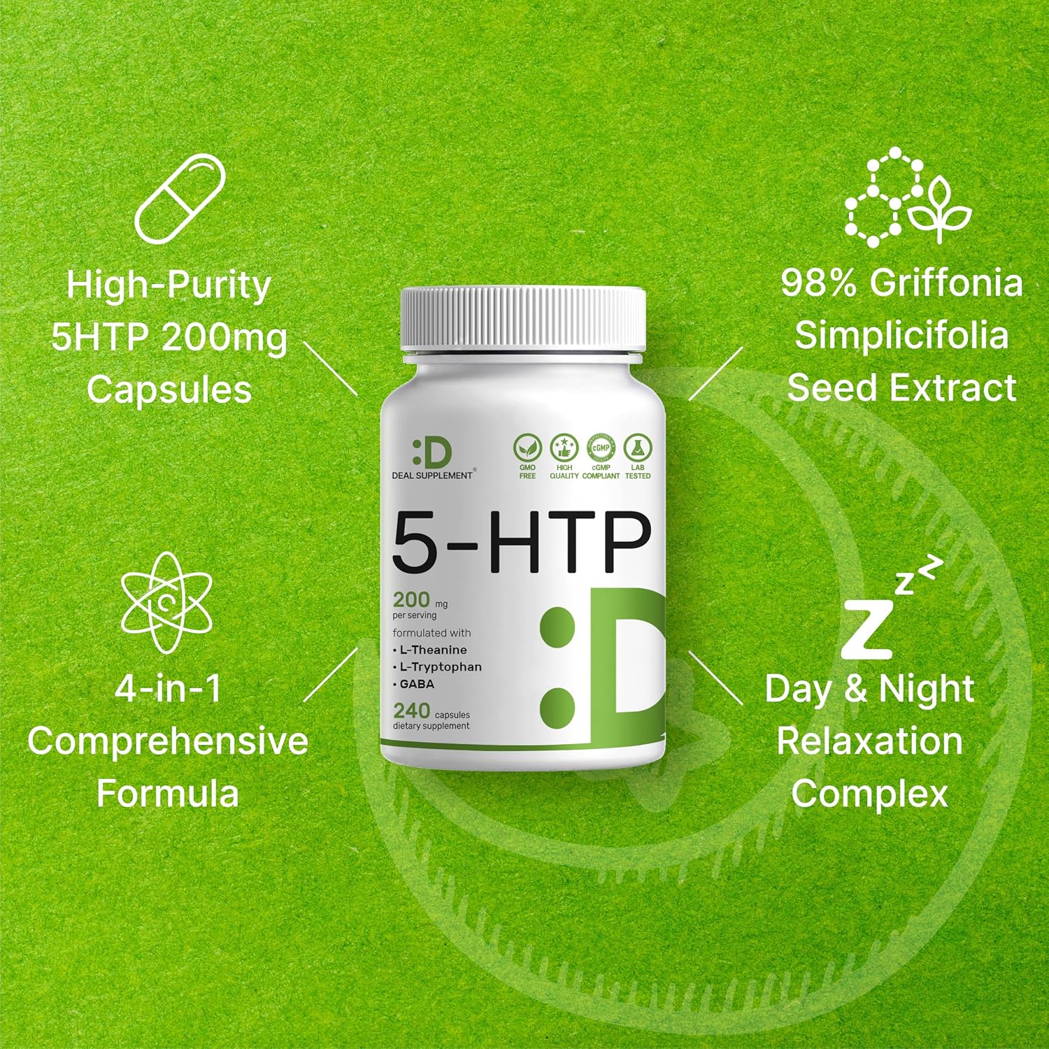 Detalle 2 de 5-HTP Supplement, 240 Capsules