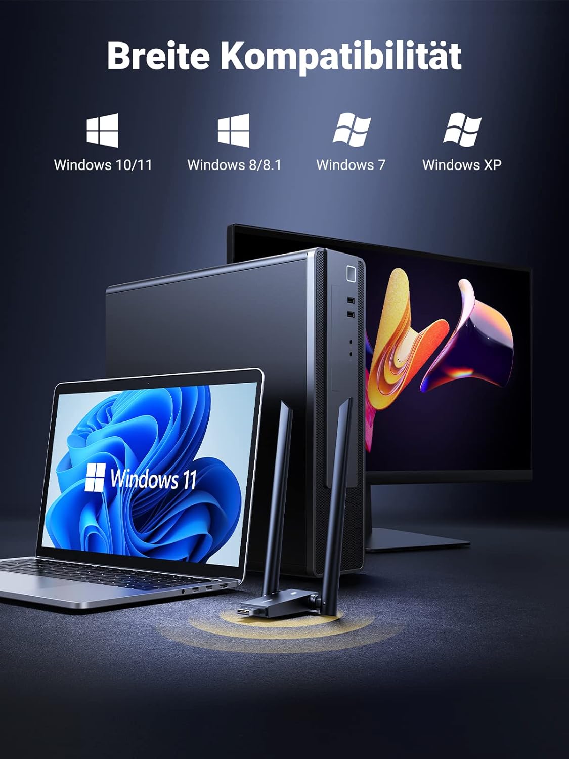 Thumbnail 4 de UGREEN AC1300 WLAN Adapter für PC 💻