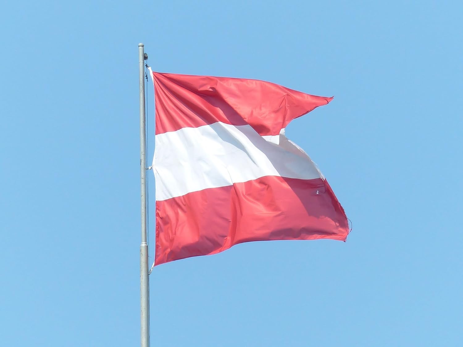 Detalle 2 de Österreichische Fahne 90×150 cm – strapazierfähige Polyesterflagge mit Messingösen
