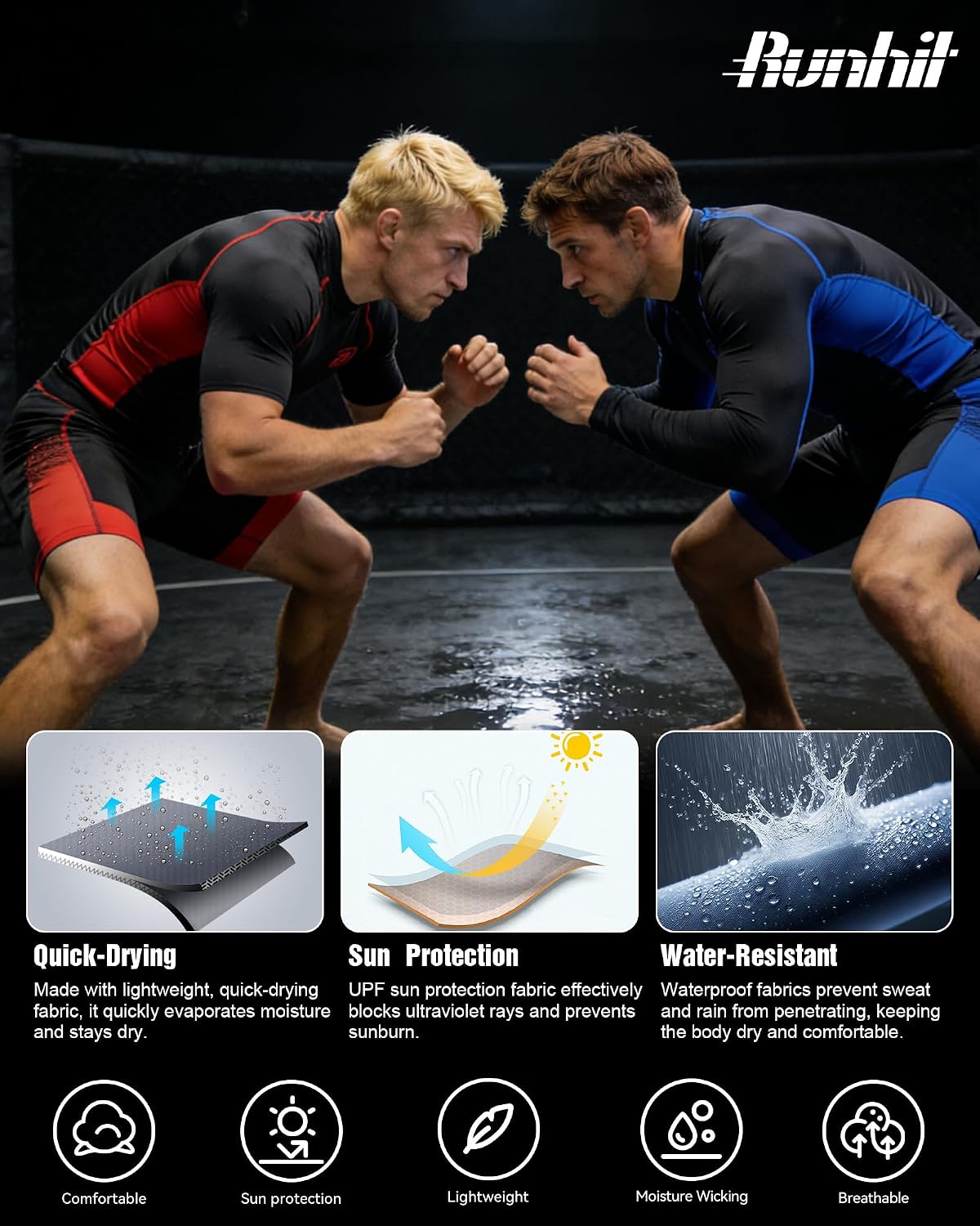 Thumbnail 4 de Runhit BJJ Shorts Polyester-Spandex Blend