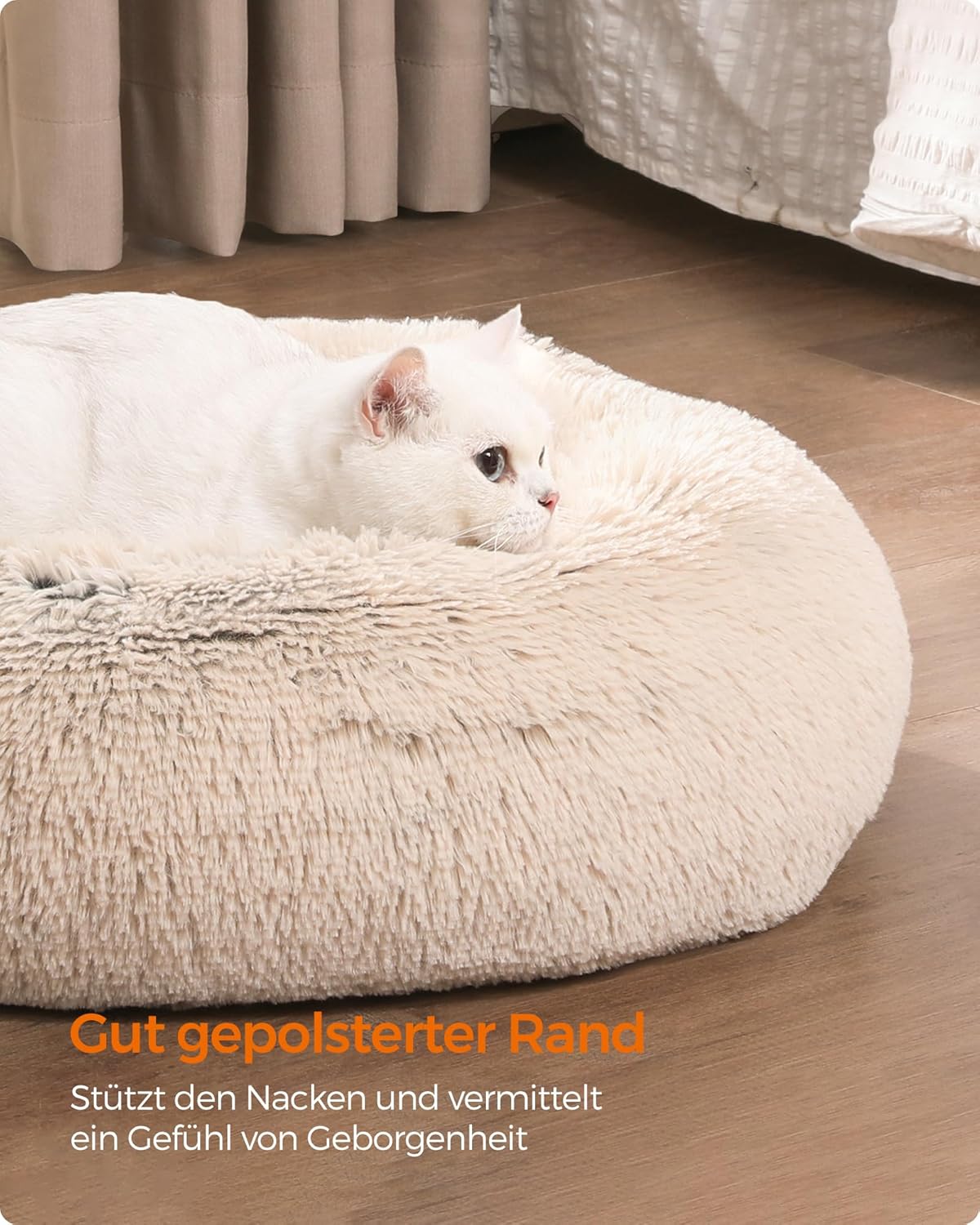 Thumbnail 3 de Feandrea Hundebett flauschig Donut-Kissen (PGW041S01), waschbar, 90 cm Durchmesser