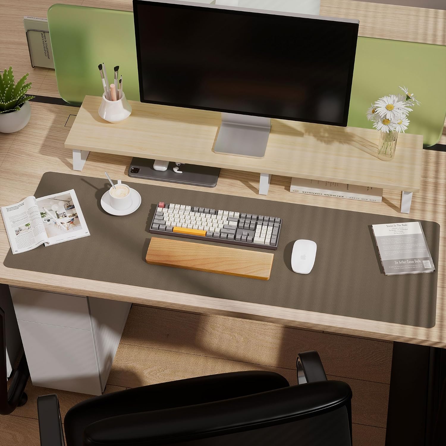 Thumbnail 4 de Aothia PU Leather Desk Mat 91x43cm