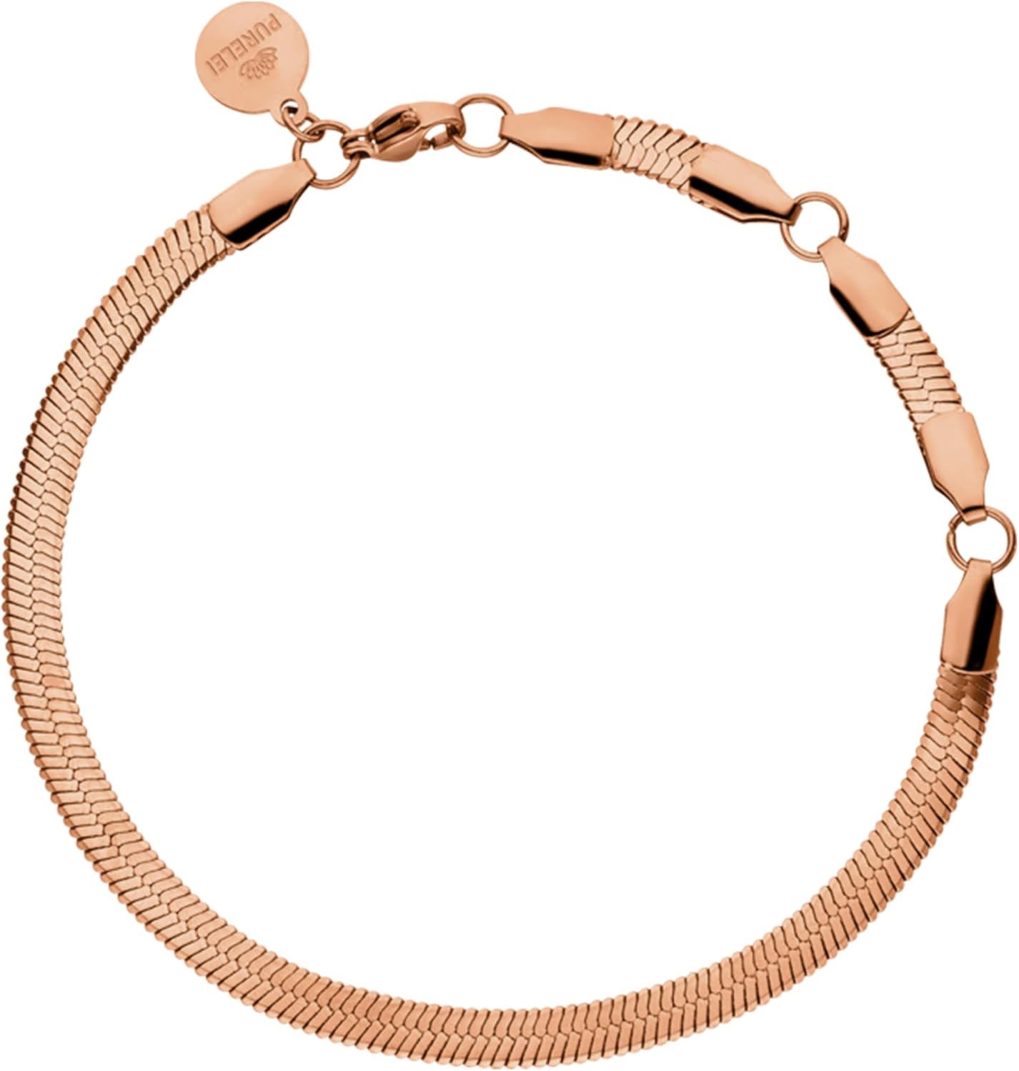 Detalle de Purelei i'Lalo Armband – Edelstahl-Schlangen-Design, wasserfest, verstellbar 15–20 cm