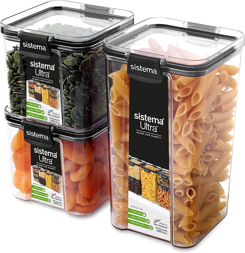 Detalle de Sistema Ultra de Tritan: Recipientes herméticos apilables 🥫