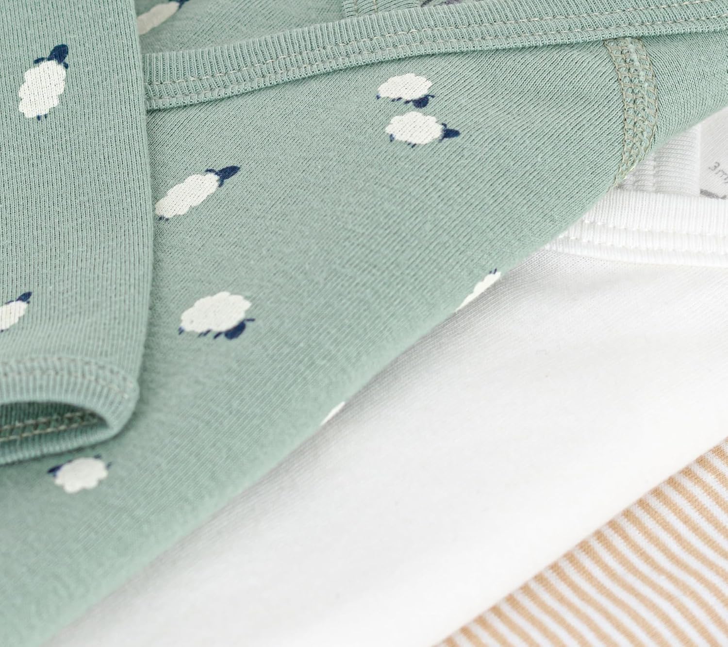 Thumbnail 2 de Petit Bateau lot de 3 bodies croisés manches longues en coton imprimé bébé