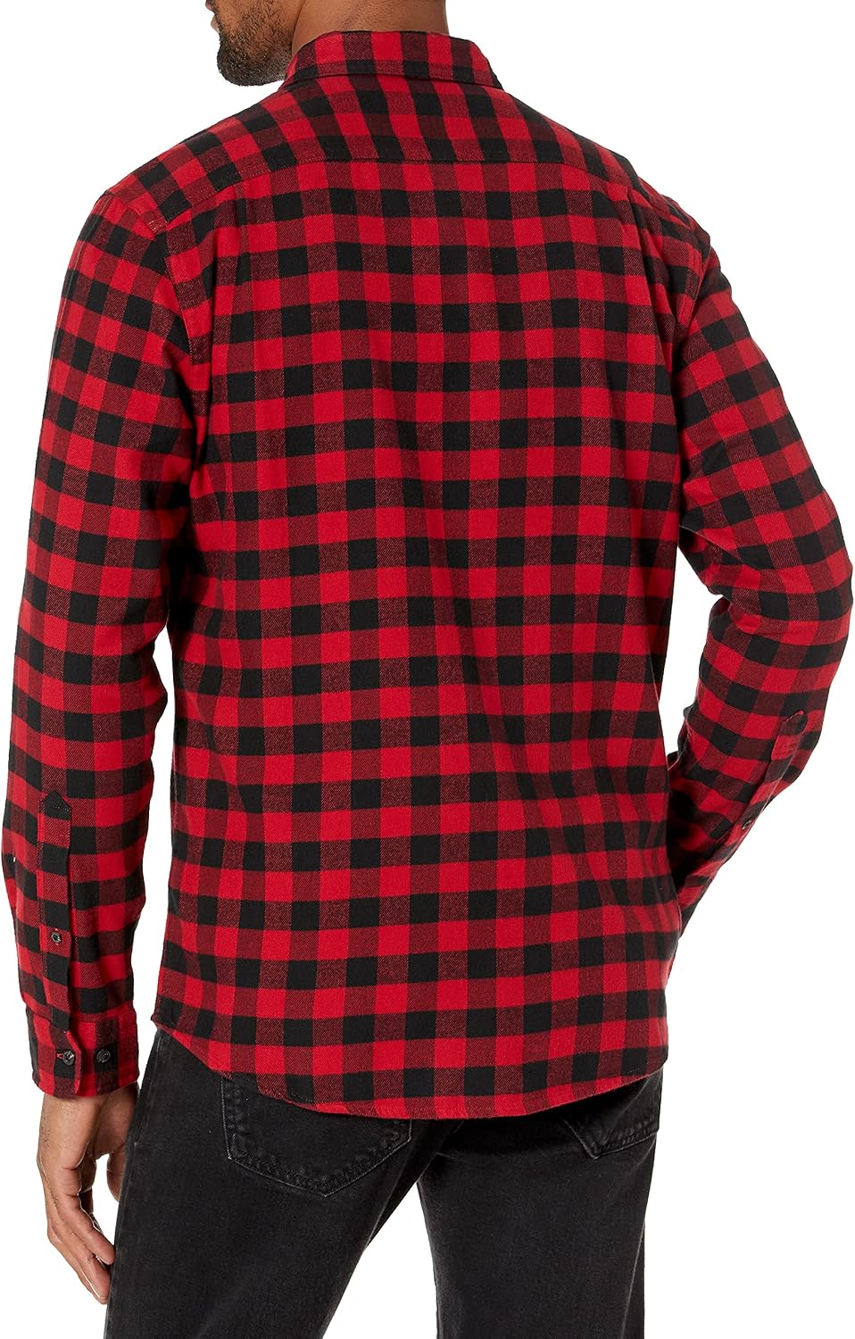 Detalle de Amazon Essentials Men's Slim-Fit Flannel Shirt, Long Sleeve Button Down Plaid