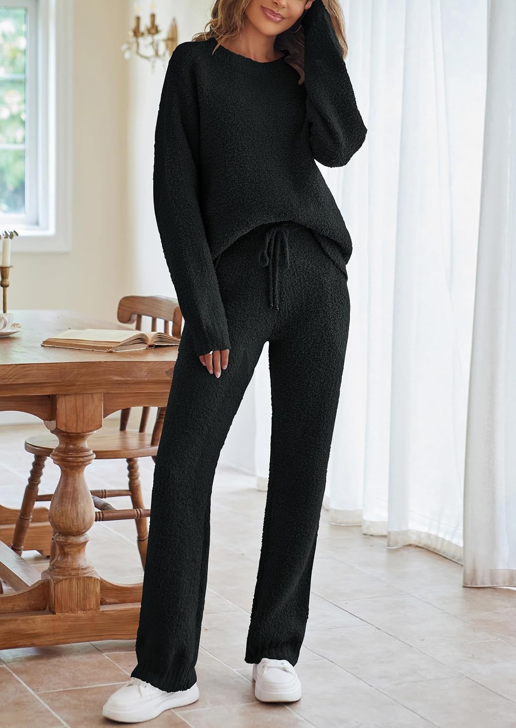 Detalle 1 de MEROKEETY Women's Fleece Lounge Set
