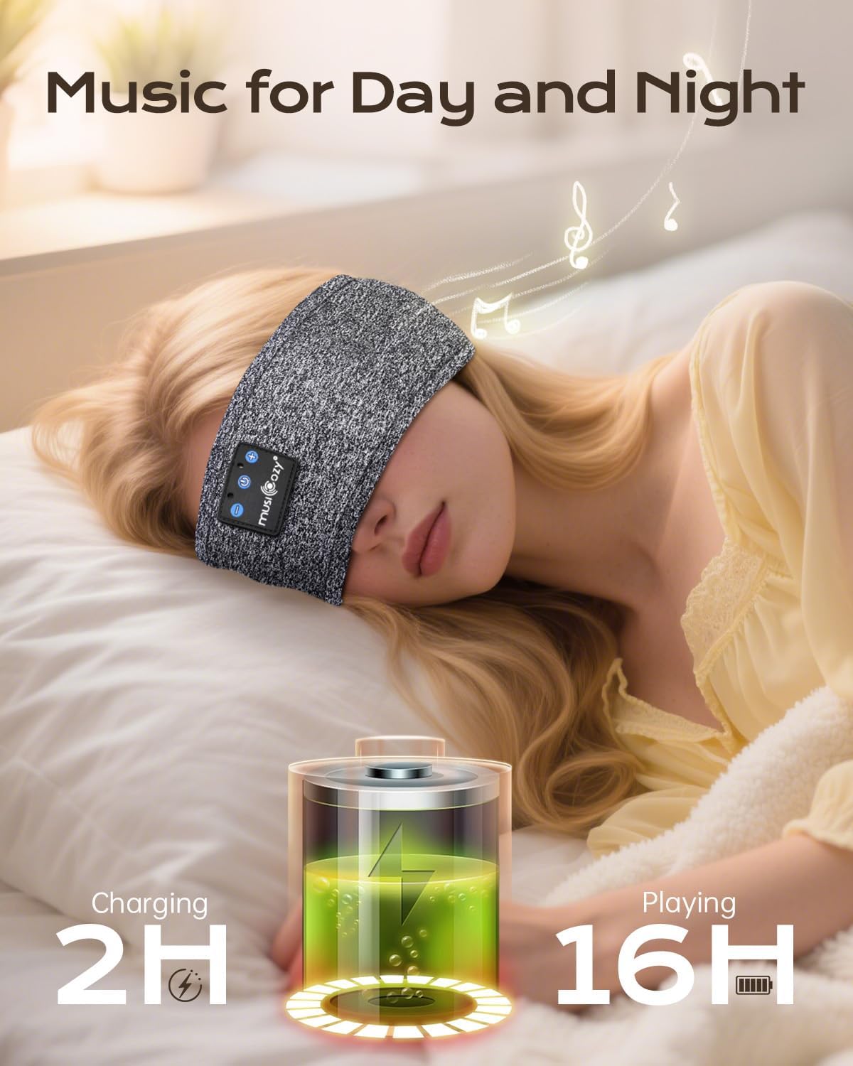 Thumbnail 2 de Musicozy Sleep Headphones Ultra Soft Headband