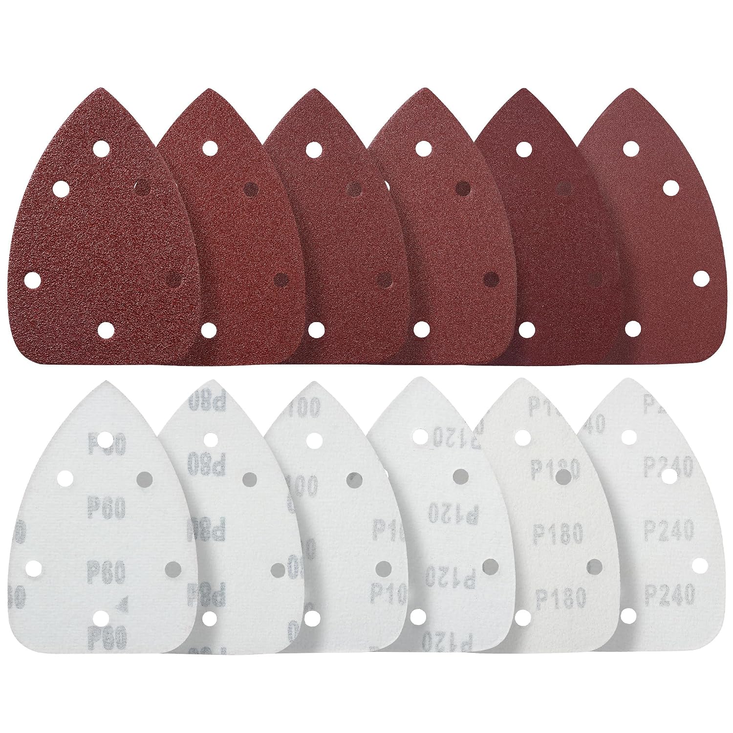 Detalle 2 de S SATC 50-Piece Mouse Sander Sandpaper, 9 Grits, 5-Hole Hook-and-Loop