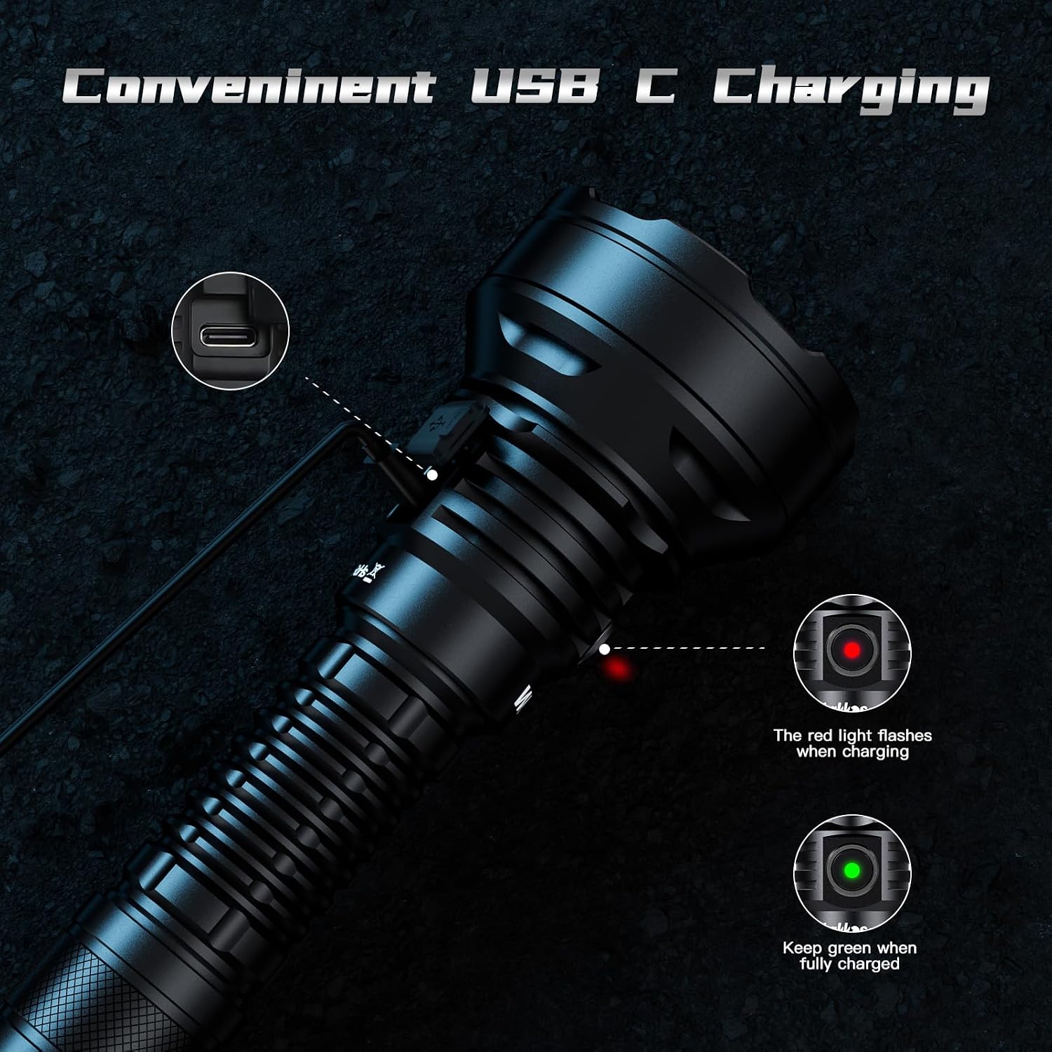 Detalle de Wurkkos TD01-6000K Tactical Flashlight, 2,200 Lumens, 1,039 m Throw, USB-C