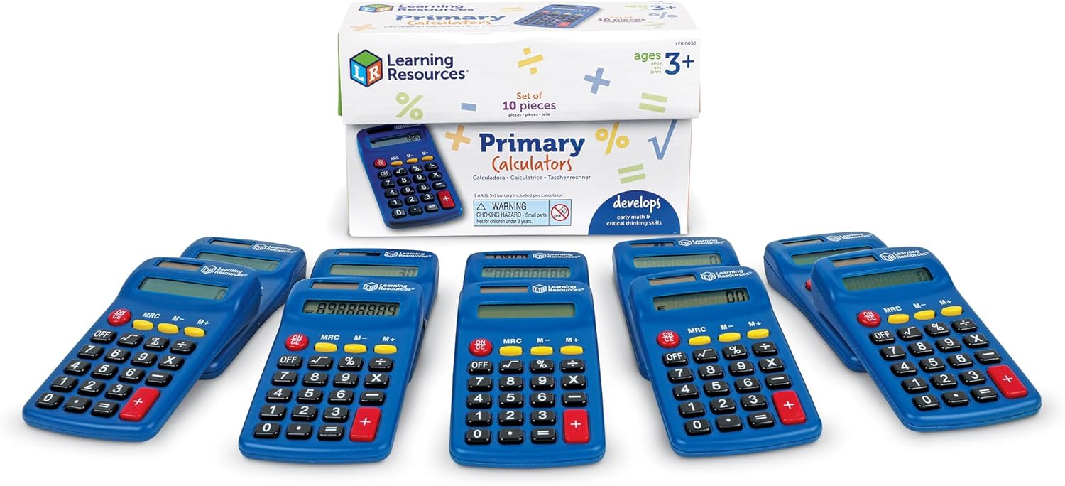 Detalle de Learning Resources Primary Calculator (Set of 10) — practical classroom maths tool