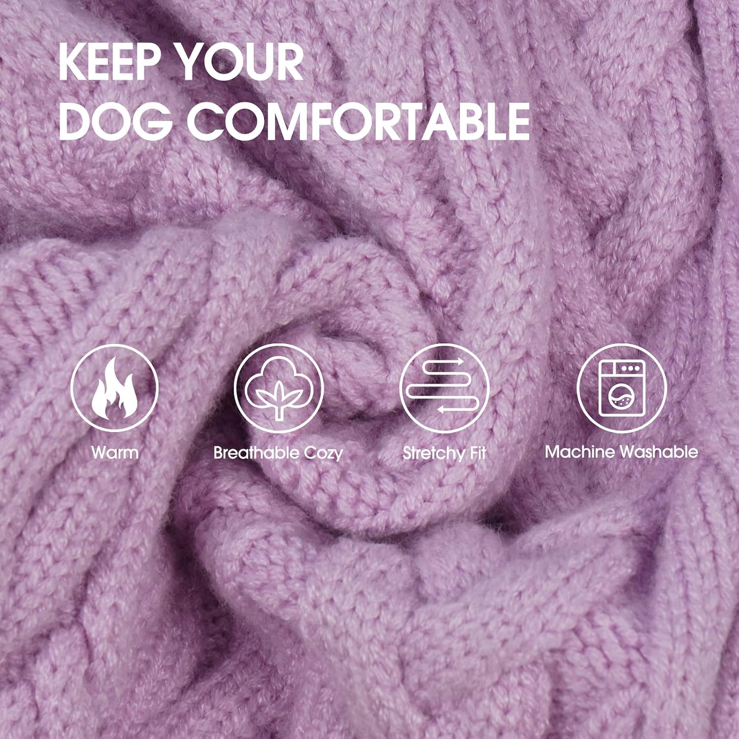 Detalle de IECOii Dog Sweater Dress, Large Knit Turtleneck with Plaid Skirt and Leash Hole