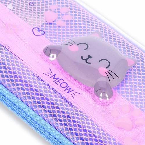 Detalle de Legami Astuccio Wonderwow Kitty – 2 Scomparti, zip, 23x11x5 cm