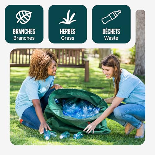 Thumbnail 4 de VOUNOT Sacs à Déchets XXL 272L – Lot de 6 sacs de jardin résistants et réutilisables avec poignées et cerclage