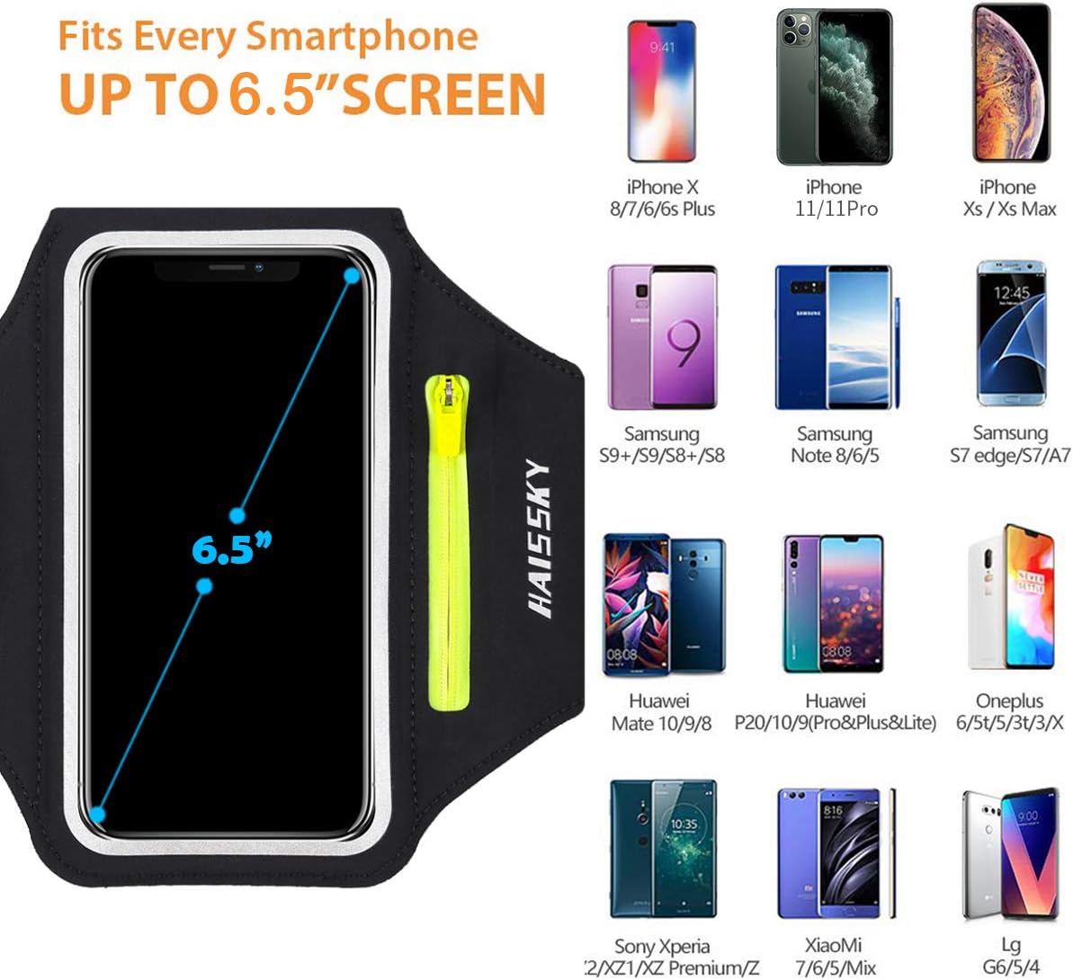 Detalle 2 de HAISSKY Running Armband for Phones up to 6.9 Inches