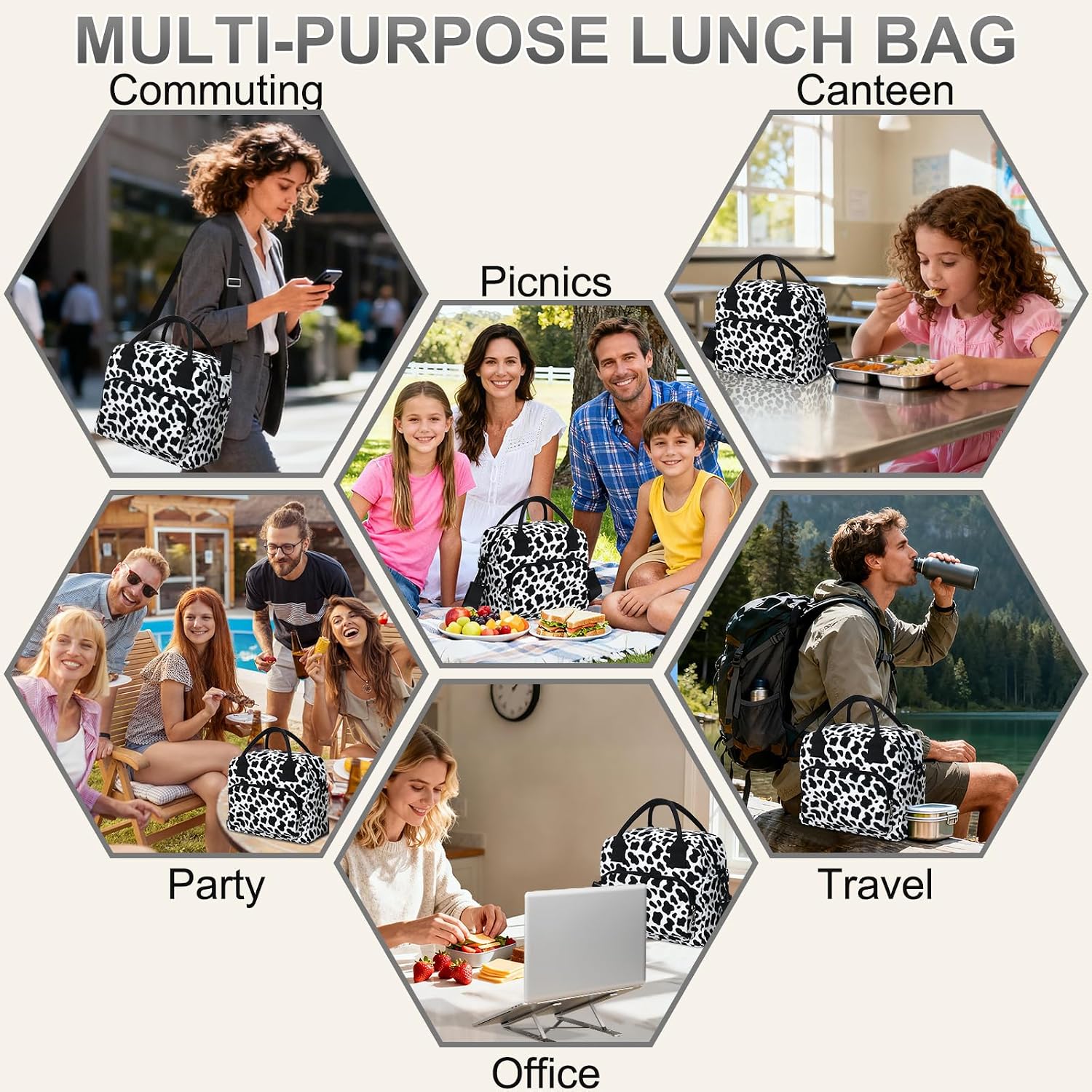 Thumbnail 6 de BOCHION 12L Large Insulated Lunch Bag with Adjustable Shoulder Straps