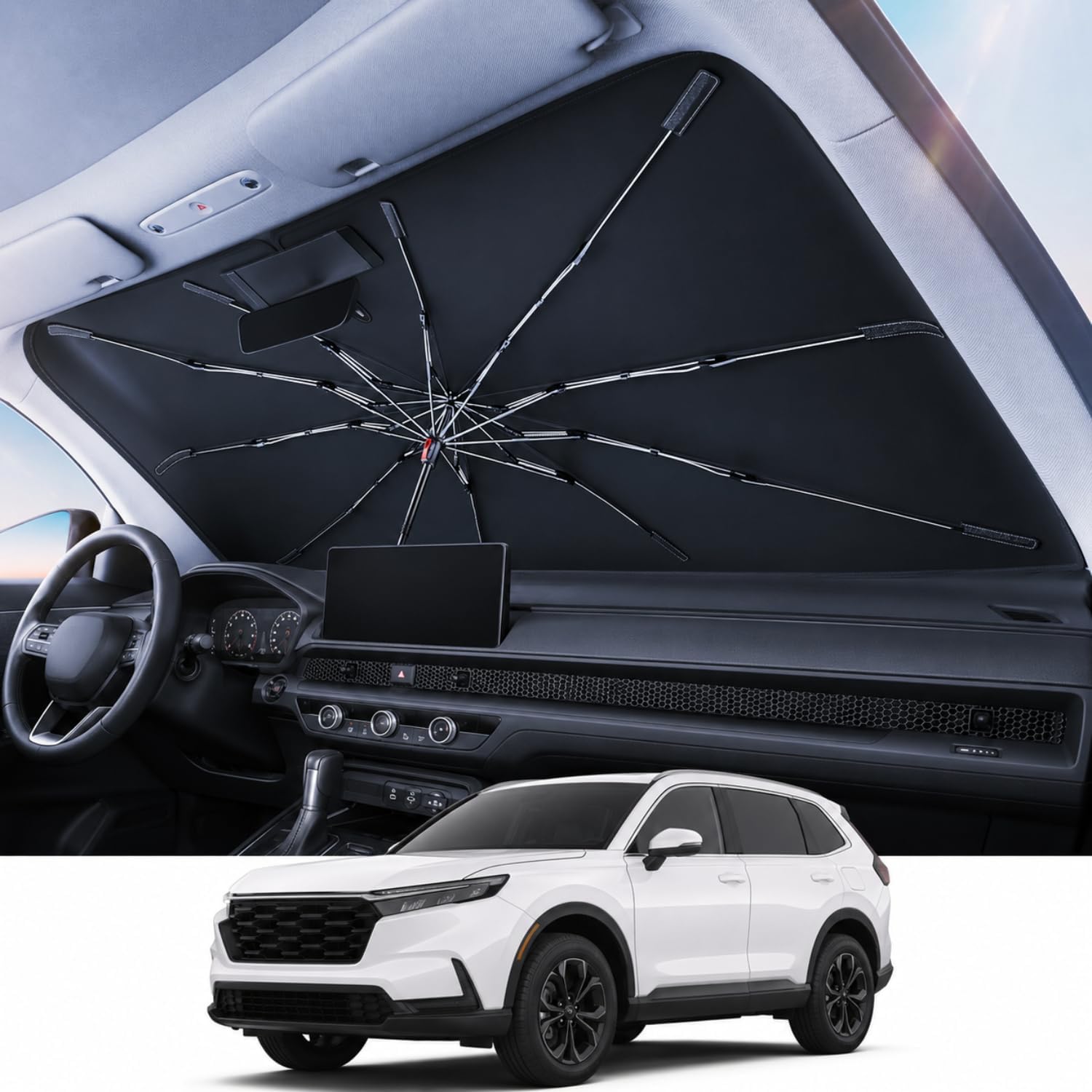 Detalle de REEVAA 2026 Upgraded Windshield Sun Shade Umbrella for SUV & Pickup Truck