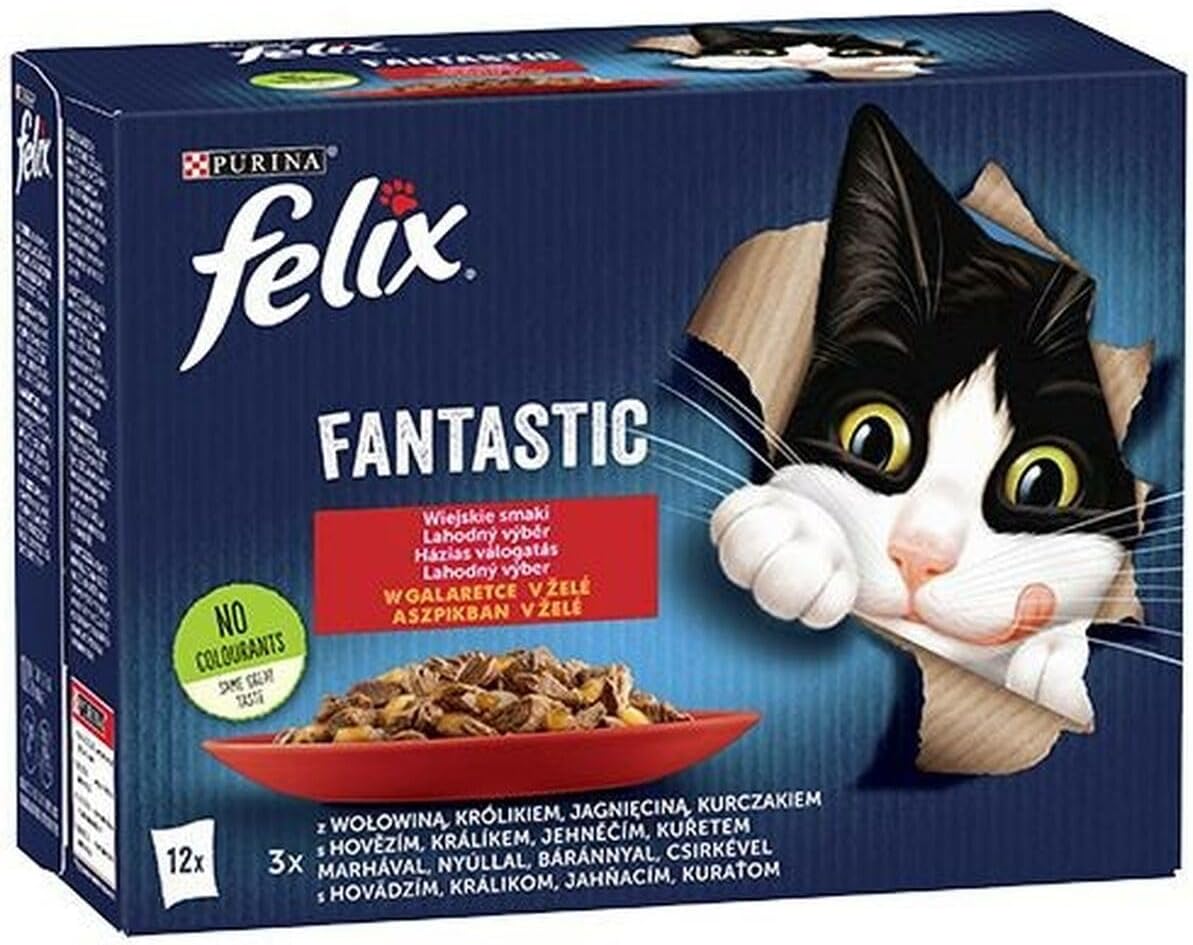 Detalle de Purina kattmat 12 x 85 g med kyckling, nötkött, lamm och kanin