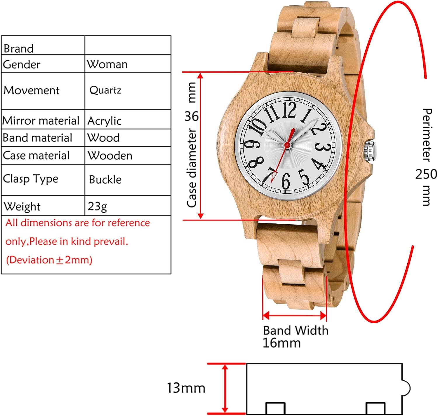 Thumbnail 2 de Tiong Damenuhr mit Lederarmband