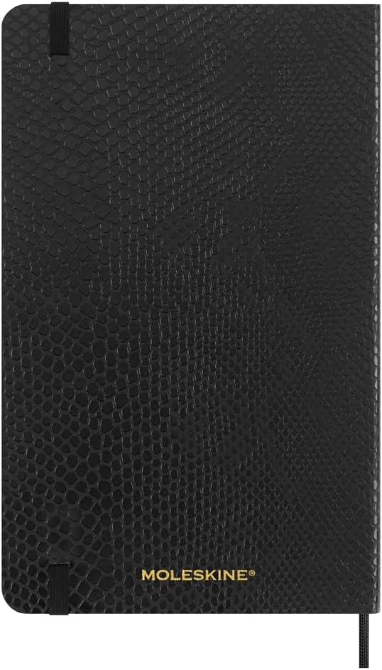 Detalle de Moleskine Precious & Ethical Notizbuch – Großformat 13 x 21 cm, veganer Python-Einband, Geschenkbox, Schwarz