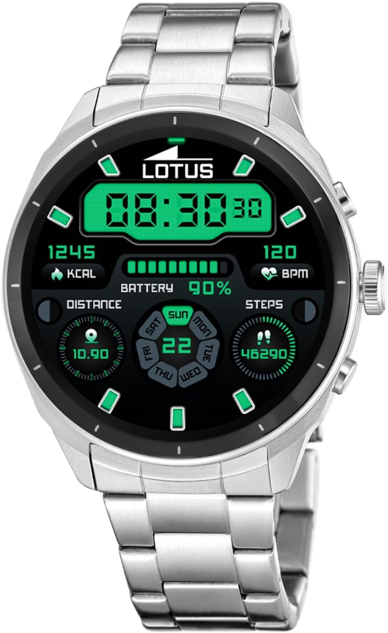 Detalle de LOTUS Reloj Inteligente Hombre - Smartwatch de Acero Inoxidable 316L, IP65 y Control por Voz