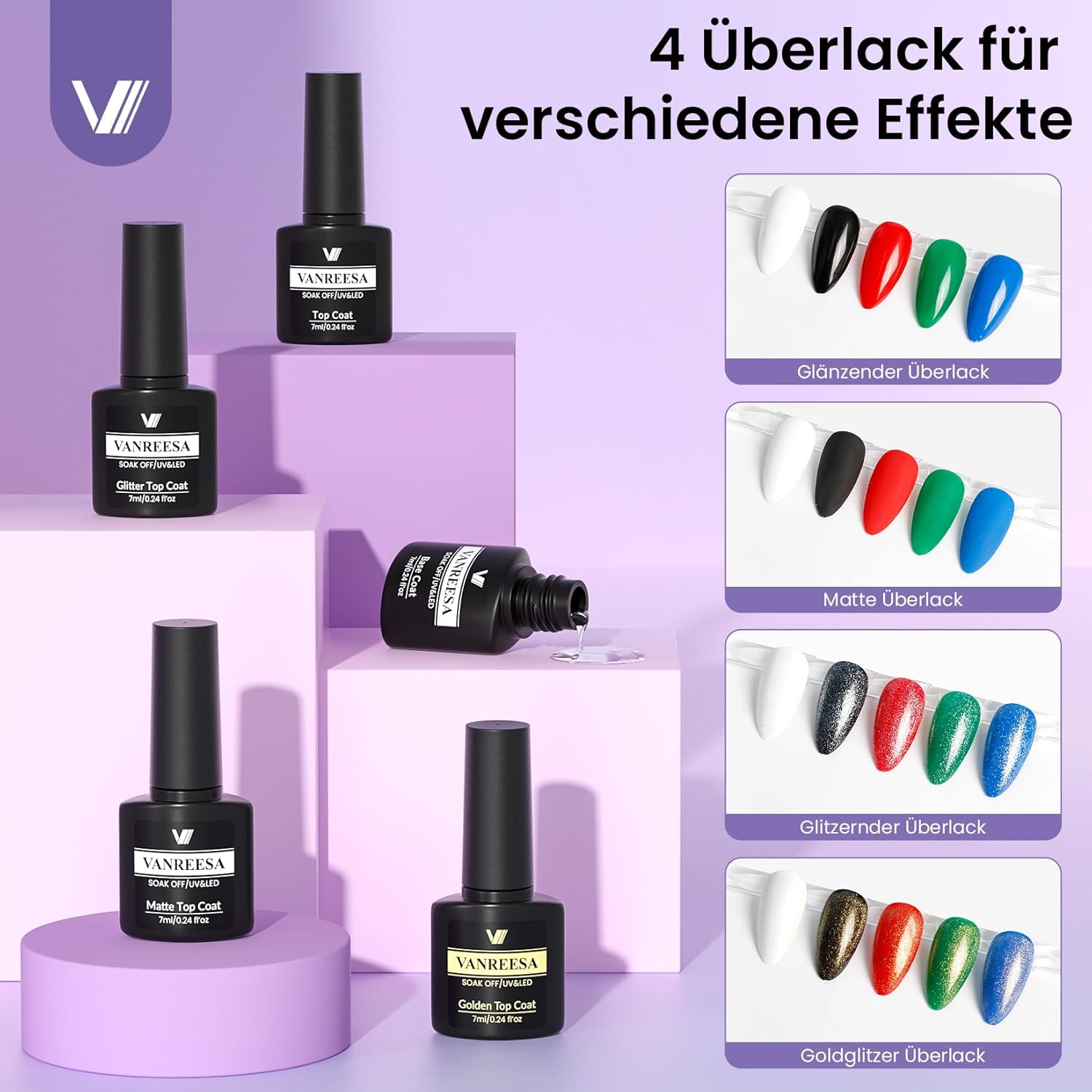 Thumbnail 5 de VANREESA U V Nagellack Set – 55 Farben U V Gel-Nagellack inkl. Base- und Top-Coats