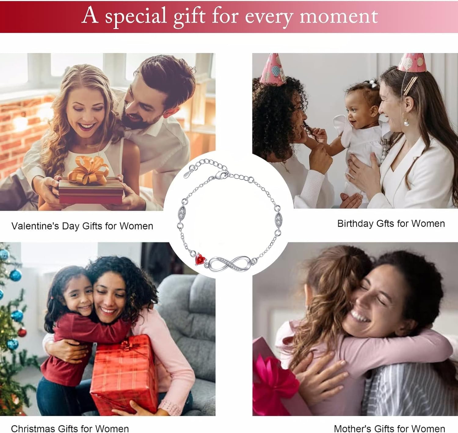 Thumbnail 6 de Tusuzik Muttertagsgeschenk: Armband Mama – Silber 925, Herz-Infinity-Look