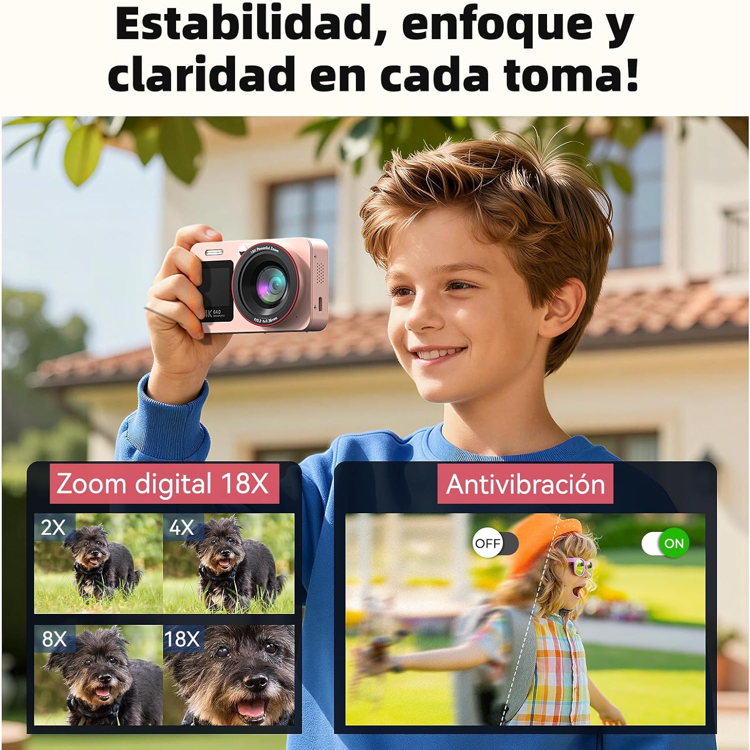 Thumbnail 3 de Cámara Digital 4K 64MP Zoom 18x para principiantes