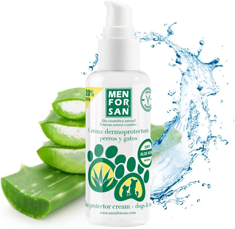 MENFORSAN Crema Idratante Dermoprotettiva per Cani e Gatti 60ml con Aloe Vera Biologica