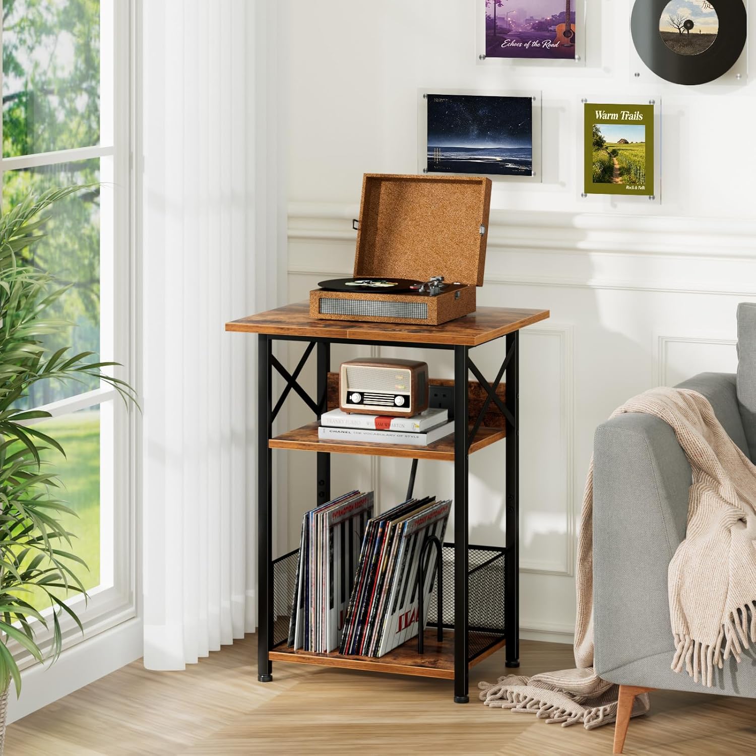 Detalle 2 de AMHANCIBLE Record Player Stand 48cm