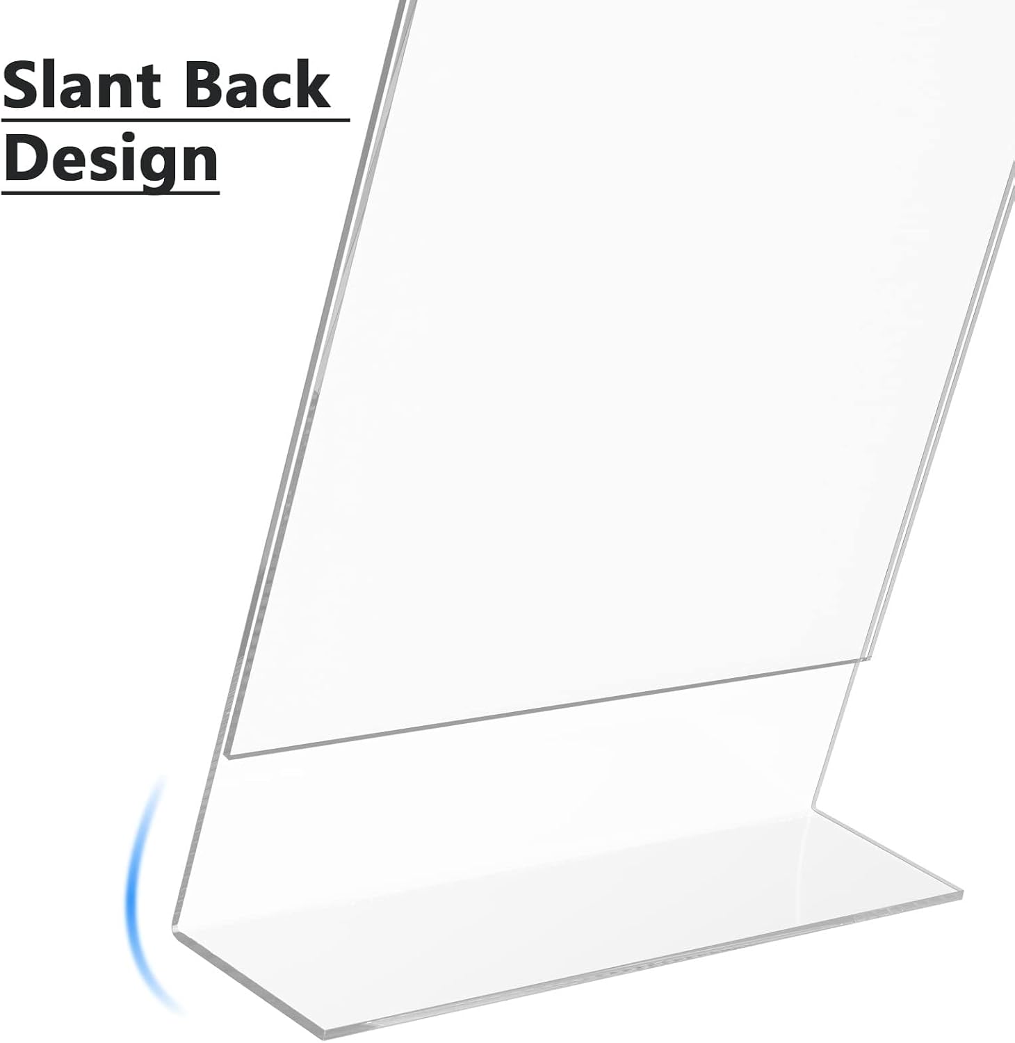 Detalle de Flow fire A5 Acrylic Sign Holder (2 Pack) — L-Shape Clear Perspex Slant-Back Display Stand