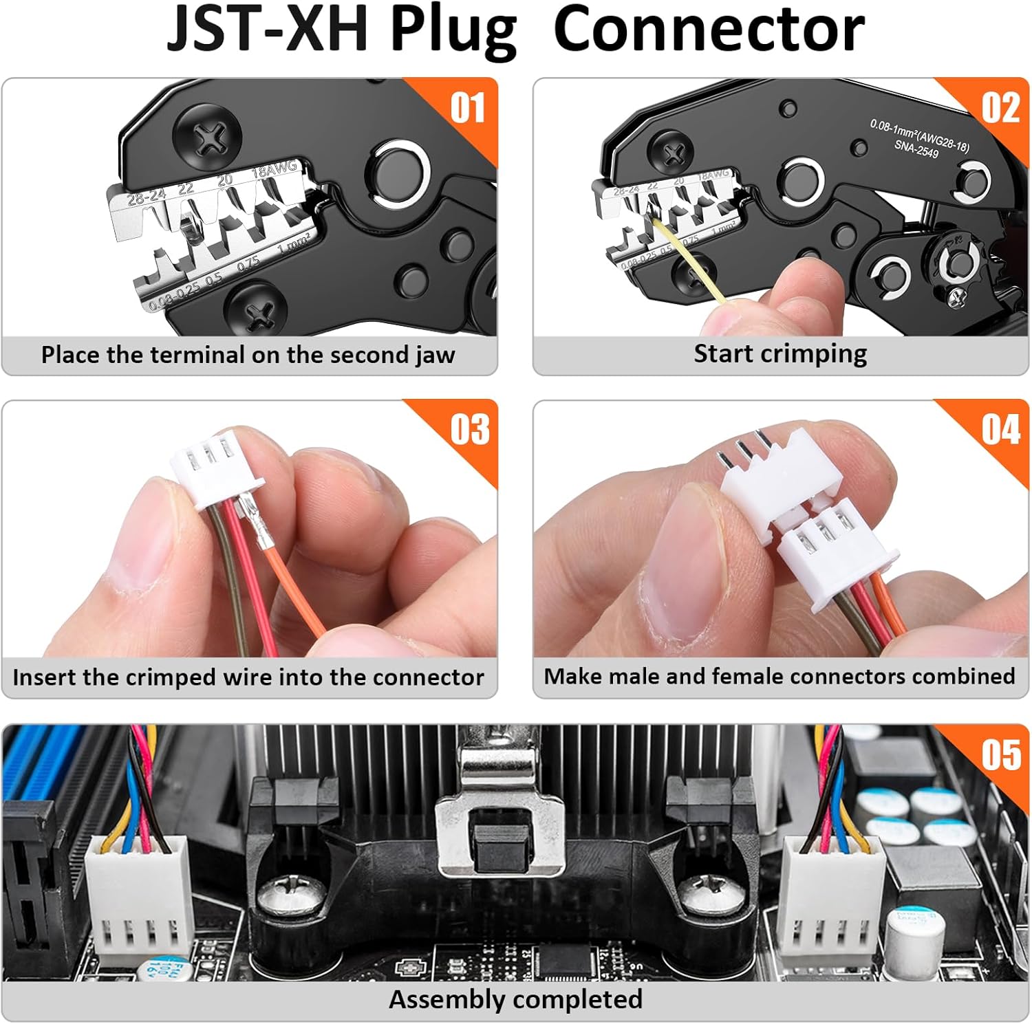 Thumbnail 3 de Pince à sertir Preciva pour connecteurs JST-XH (0,08–1 mm²) + 1350 pcs