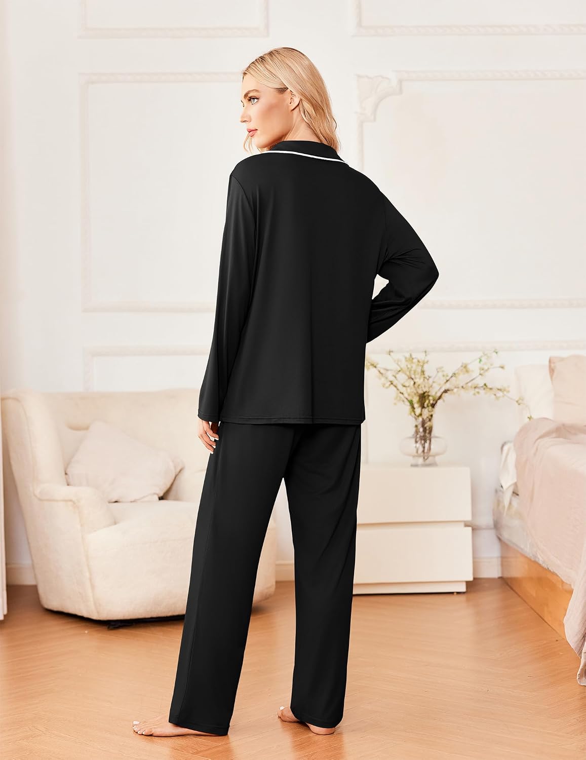 Detalle de Ekouaer Women's Pajama Set, 2-Piece