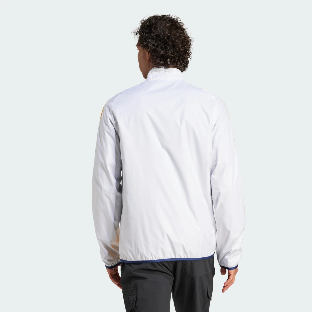 Detalle de ADIDAS LA Galaxy Reversible Anthem Jacket – una chaqueta versátil para fans y diario