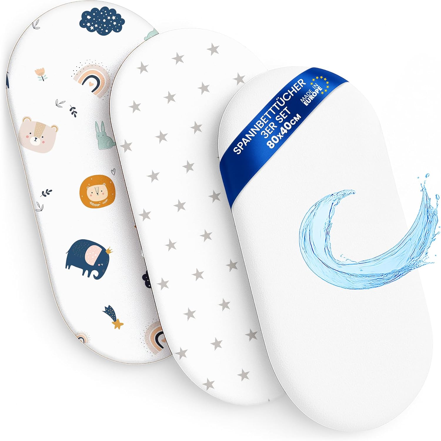 Thumbnail 6 de Totsy Baby Drap Housse cododo 55x90 cm avec protège-matelas imperméable – lot de 3