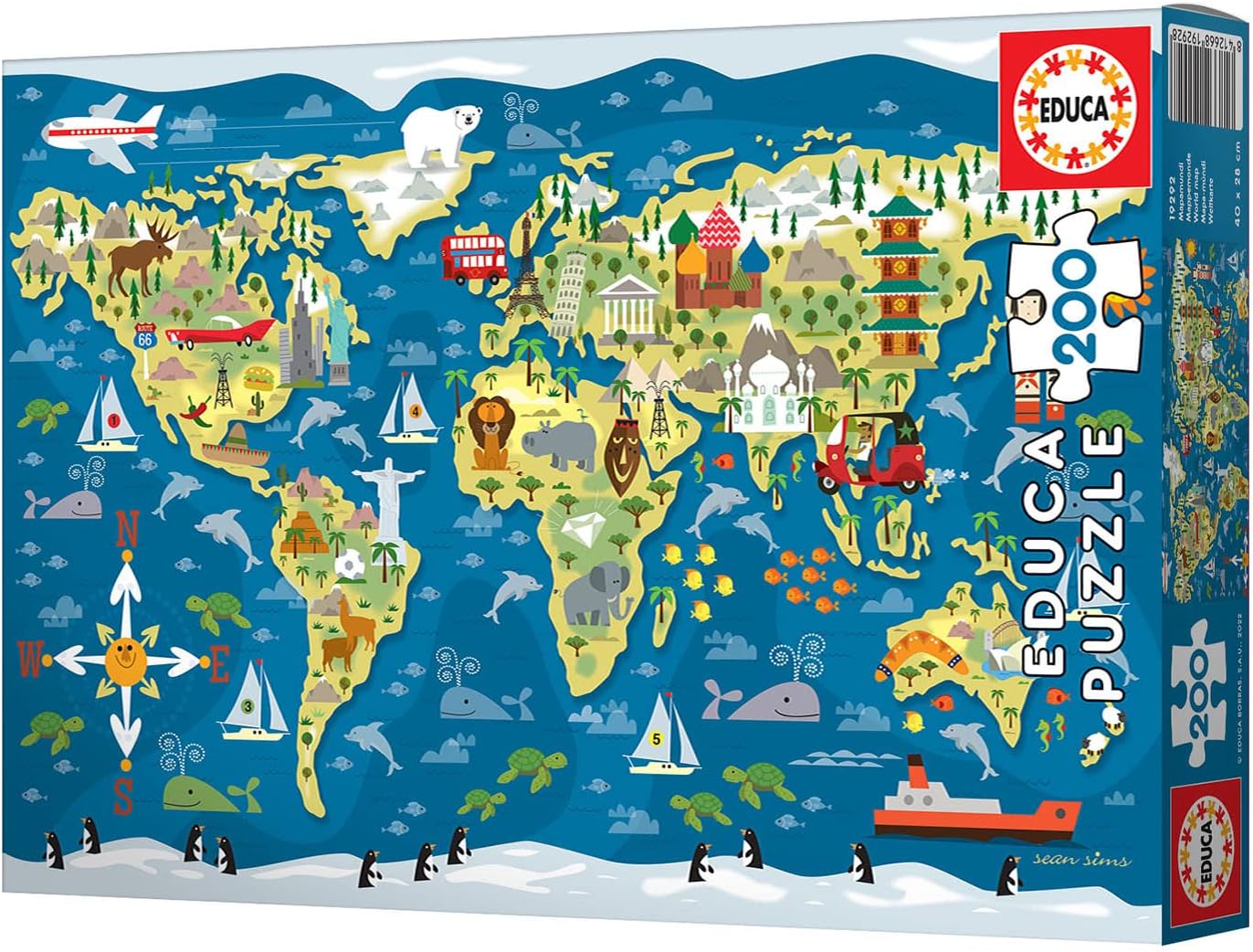 Thumbnail 2 de Educa Puzzle Mappamondo da 200 pezzi (19292), per bambini dai 6 anni