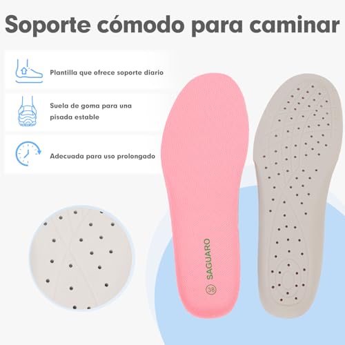 Detalle 2 de SAGUARO Sandalias de Senderismo Hombre, Sandalias Cerradas, Rosa, Talla 36